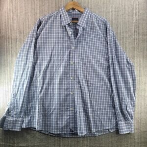 UNTUCKit Shirt Mens XX-Large Blue Gray‎ Plaid Stretch Button Front Long Sleeve